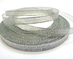 Лента металлизированная декоративная "люрекс" 6мм (уп.250ярд(10рулл*25ярд)